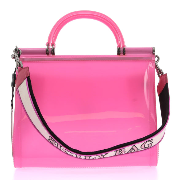 Sac à main "Sicily" rose en caoutchouc