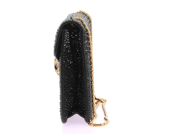 Sac à bandoulière "Serpenti Forever Crystal Sparkle" noir