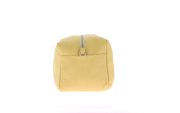 Sac trousse jaune "The Cloud" en cuir