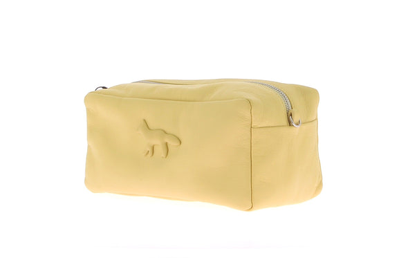 Sac trousse jaune "The Cloud" en cuir