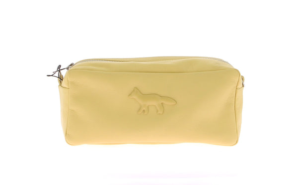 Sac trousse jaune "The Cloud" en cuir