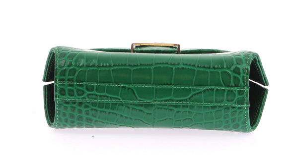 Sac à main vert imprimé crocodile