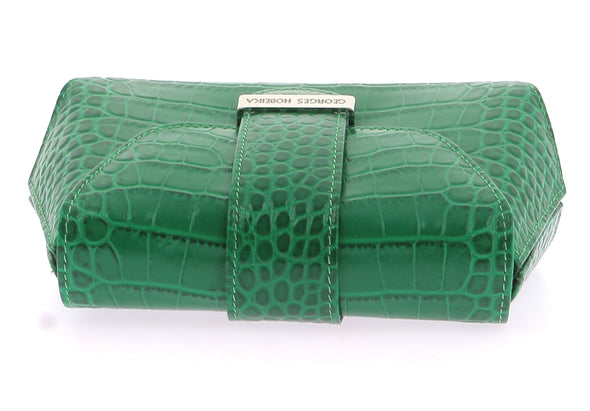 Sac à main vert imprimé crocodile
