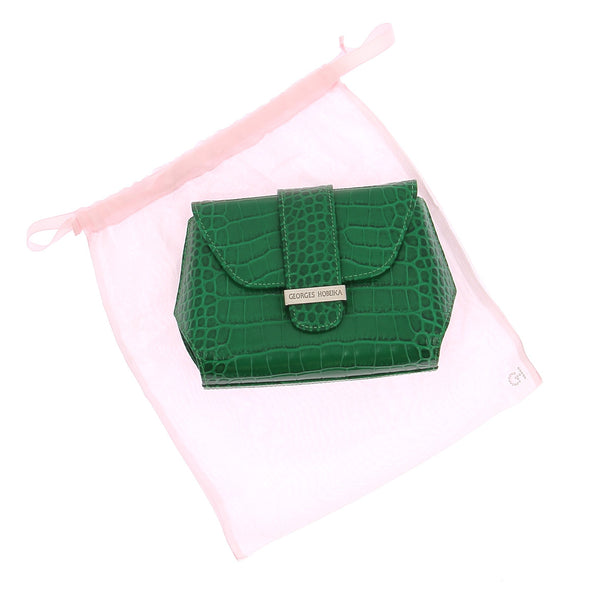 Sac à main vert imprimé crocodile
