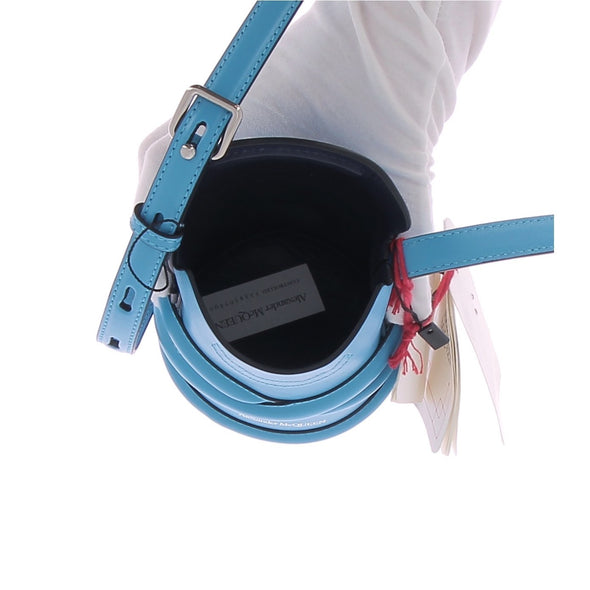 Sac mini bourse bleu "Curve"