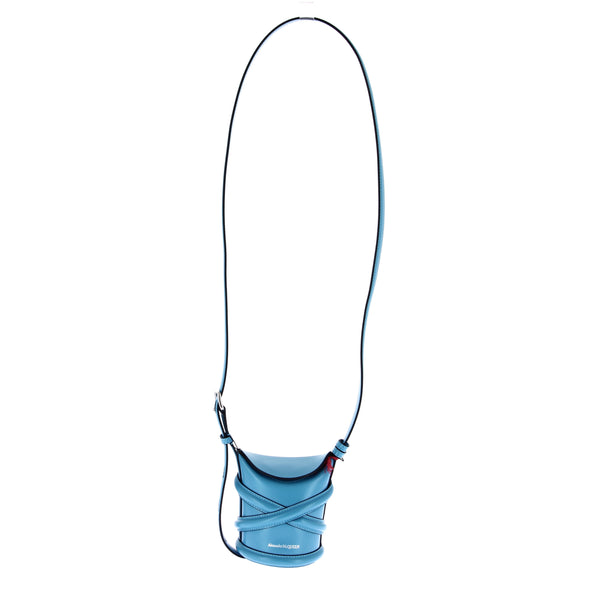 Sac mini bourse bleu "Curve"