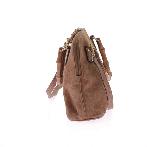 Sac en daim marron "Bamboo"