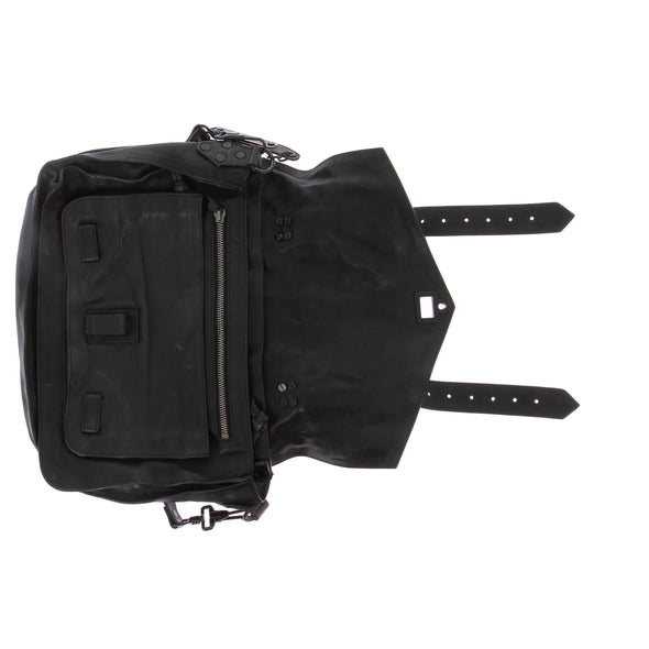 Sac cartable en cuir noir