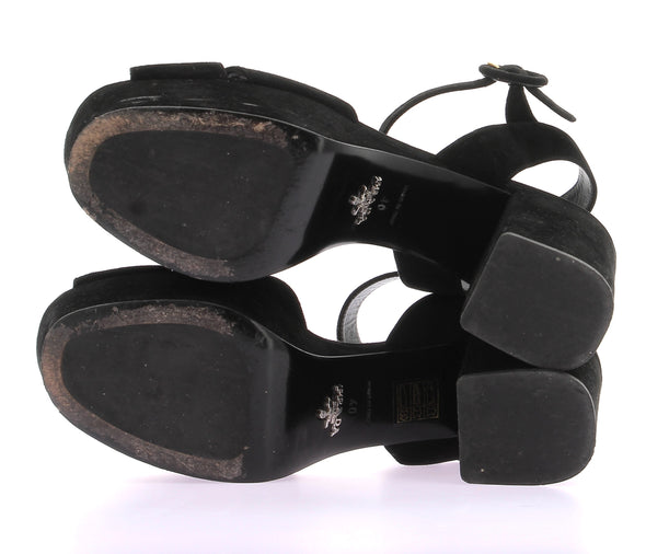 Sandales en velours noir