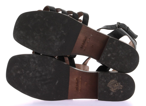 Sandales en cuir marron foncé