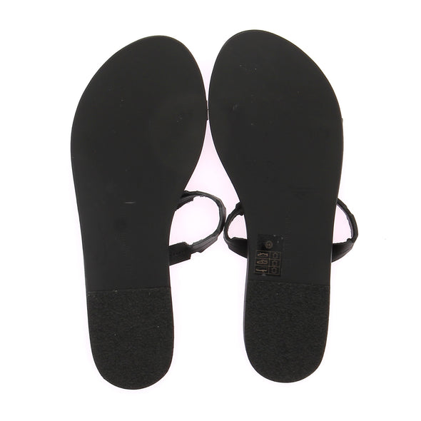 Sandales en cuir noir