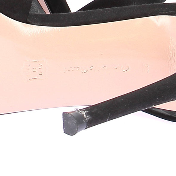 Sandales satinées noires