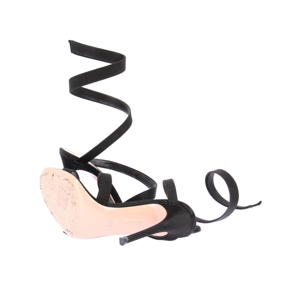 Sandales satinées noires