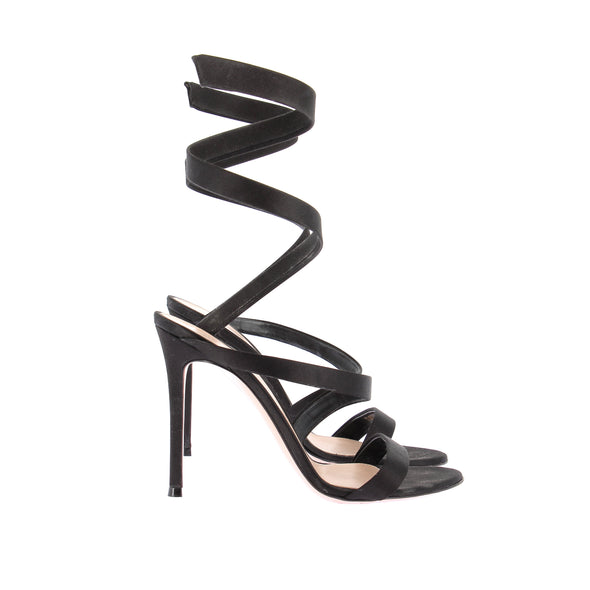 Sandales satinées noires