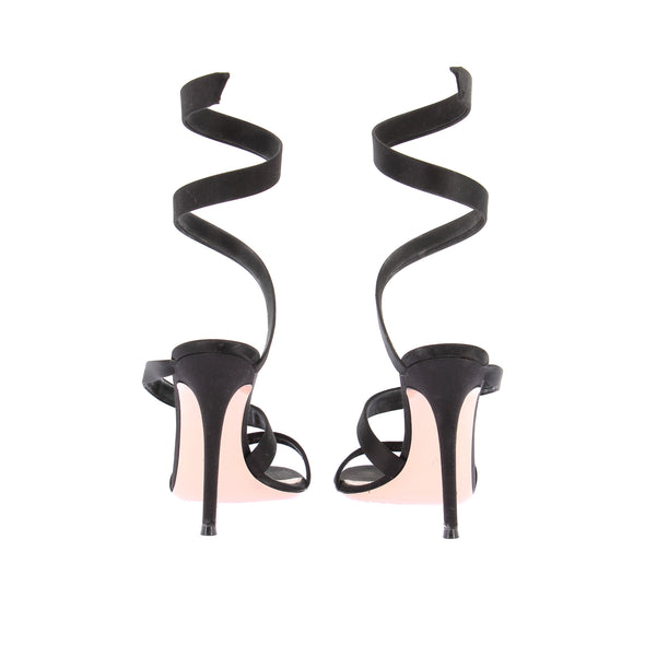 Sandales satinées noires