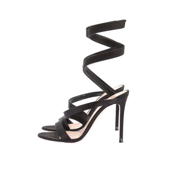 Sandales satinées noires