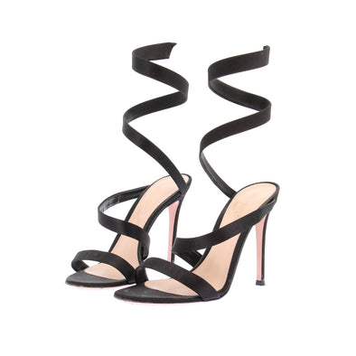 Sandales satinées noires