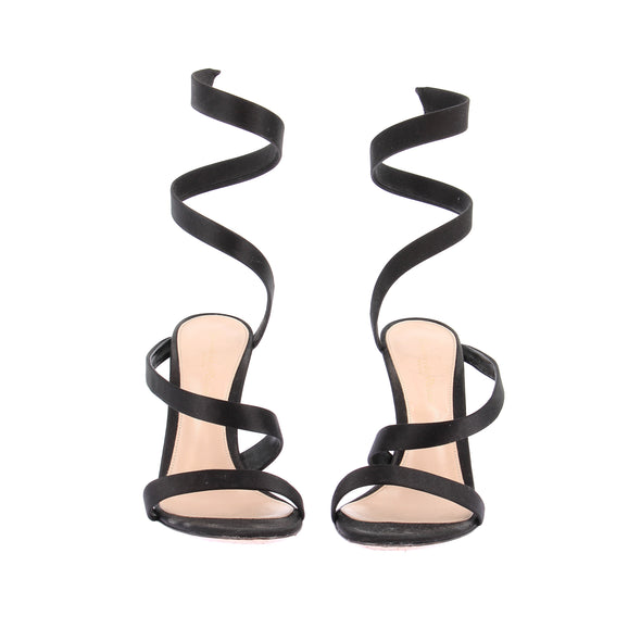 Sandales satinées noires