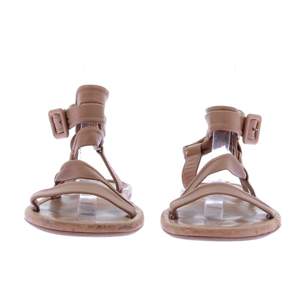 Sandales camel en cuir
