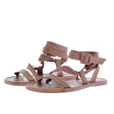 Sandales camel en cuir