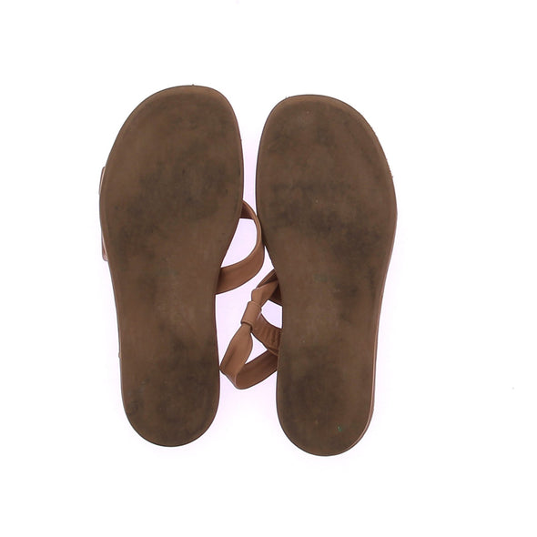 Sandales camel en cuir