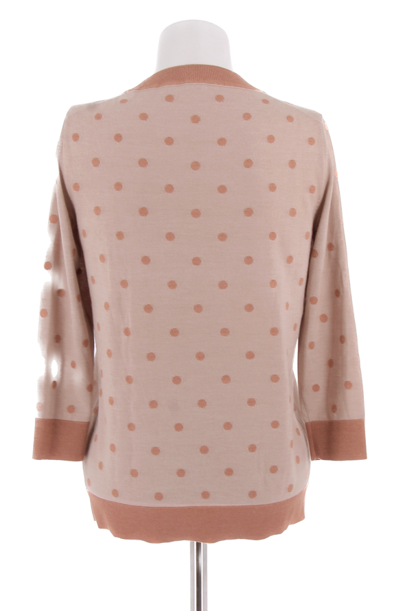 Pull beige à pois en soie