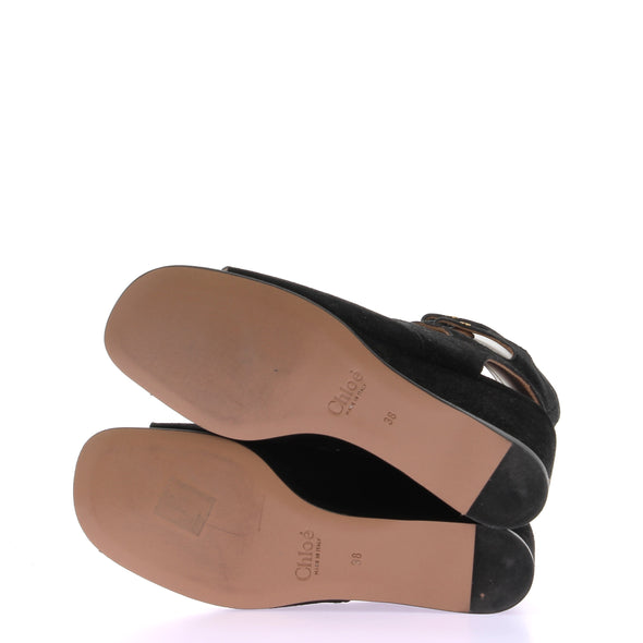 Sandales en daim noir