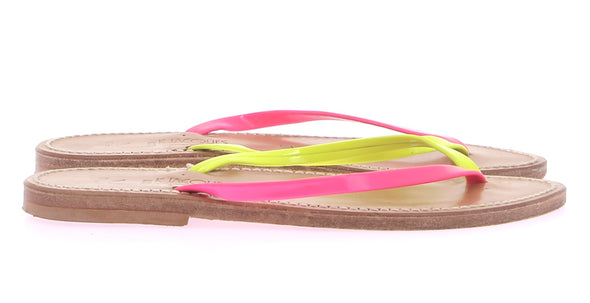 Tongs roses et jaune fluo