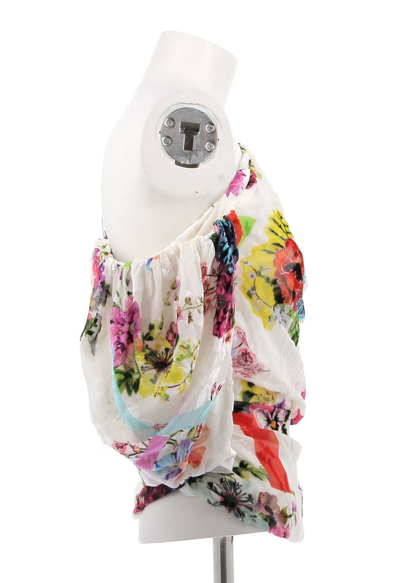 Top asymétrique fleuris