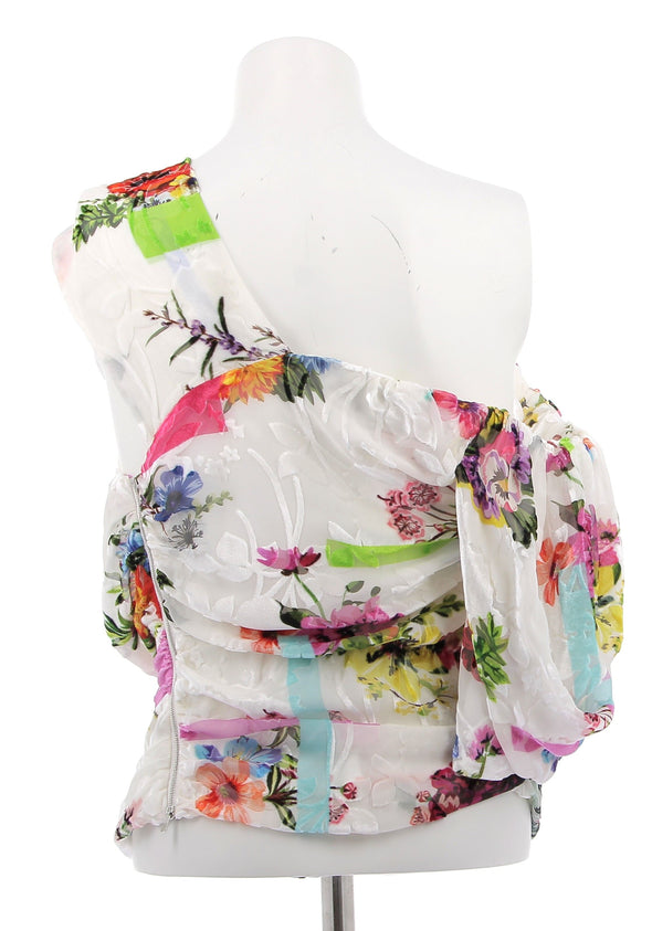 Top asymétrique fleuris