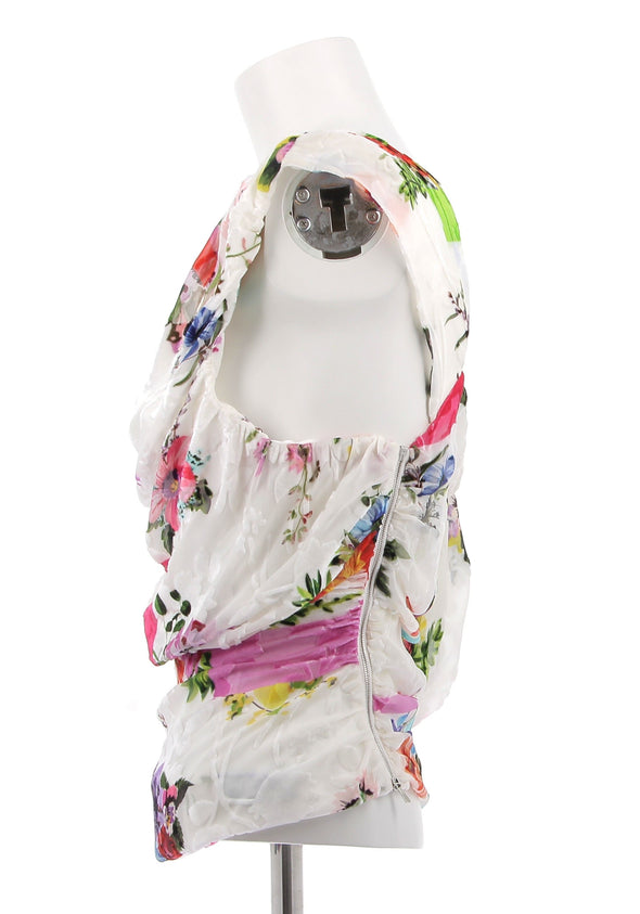 Top asymétrique fleuris