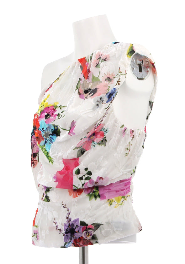 Top asymétrique fleuris