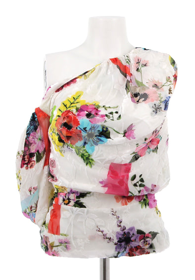 Top asymétrique fleuris