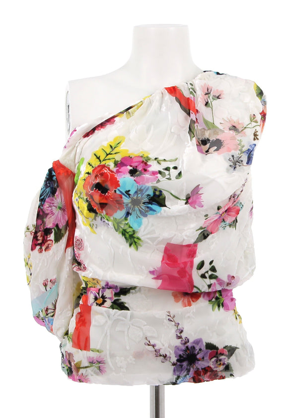 Top asymétrique fleuris