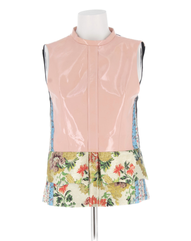 Top en vinyle rose avec patchwork