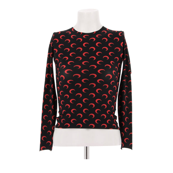 Top à col haut "Moon" rouge