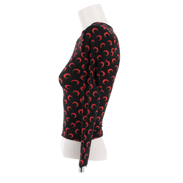 Top à col haut "Moon" rouge