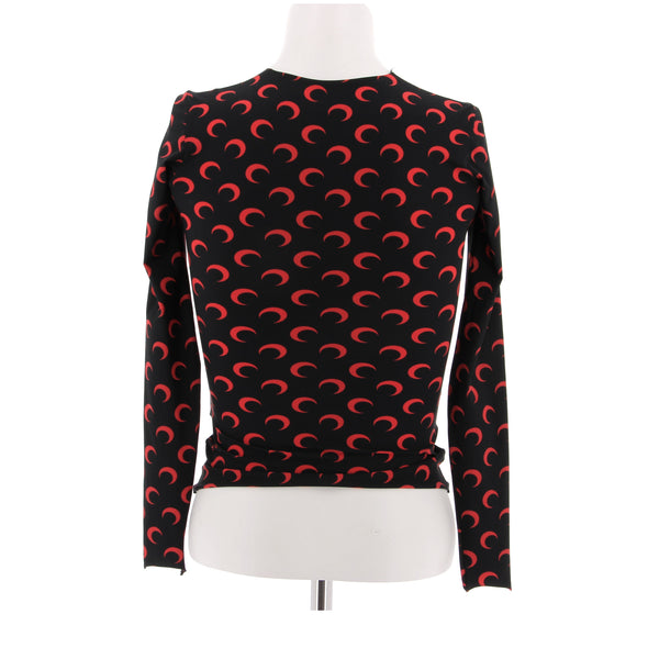 Top à col haut "Moon" rouge