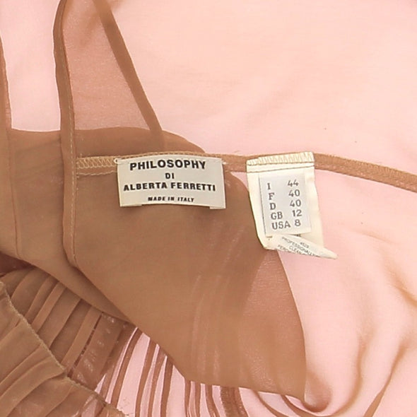 Top en mousseline marron
