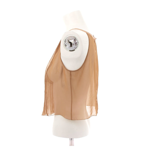 Top en mousseline marron