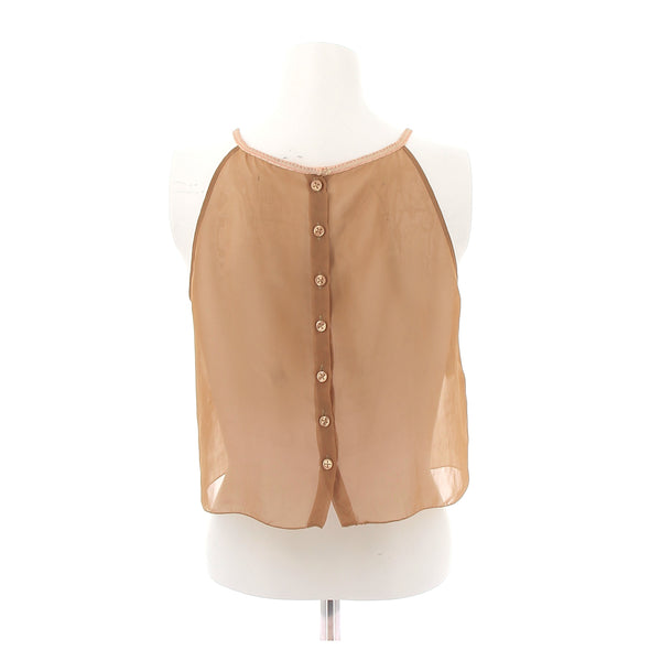 Top en mousseline marron