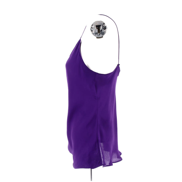 Top violet en soie