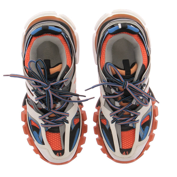 Sneakers "Track" bleues et oranges