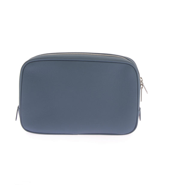 Trousse de toilette en cuir bleu "Wearable"