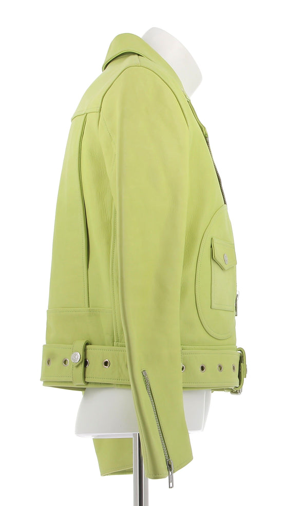 Veste en cuir jaune