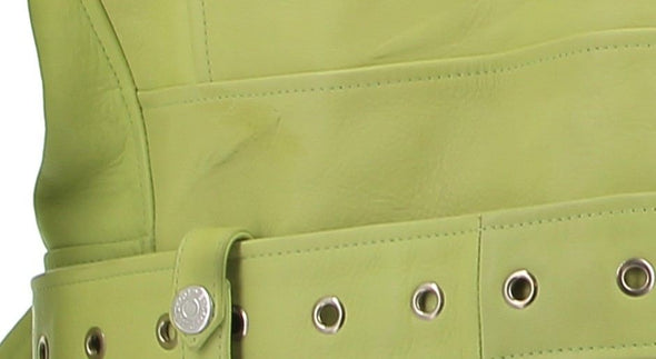 Veste en cuir jaune