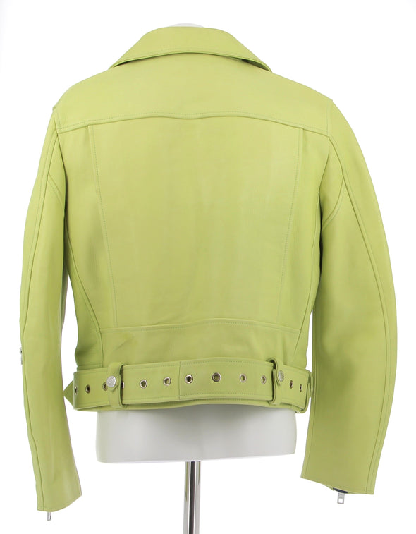 Veste en cuir jaune