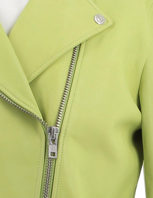 Veste en cuir jaune