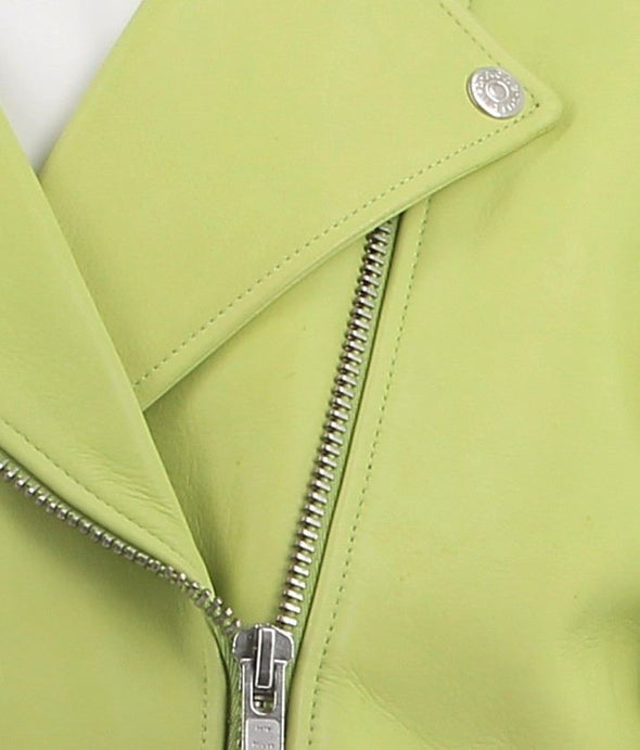 Veste en cuir jaune