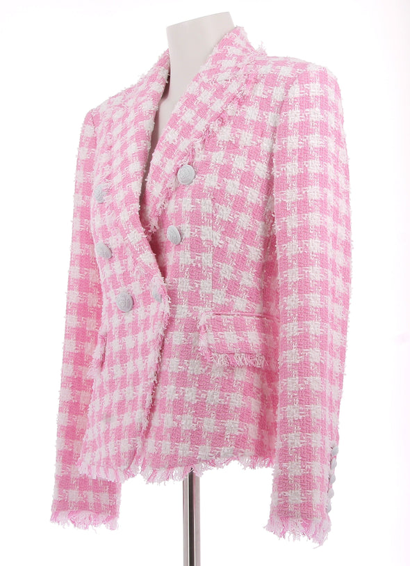 Veste rose en tweed